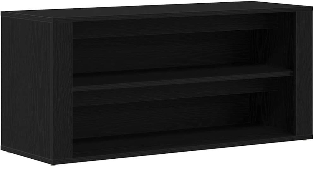 vidaXL - Schoenenbank - 100x35x45 - cm - bewerkt - hout - zwart - eikenkleurig (8721158725172)