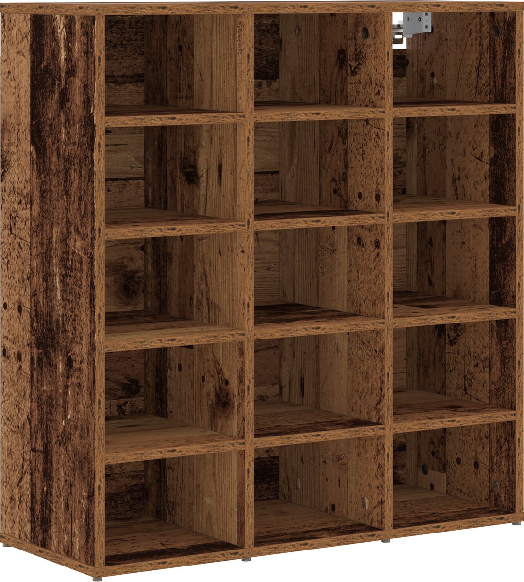 vidaXL - Schoenenkast - Oud - hout - 77,5 - x - 30 - x - 83,5 - cm - Bewerkt - hout (8721288729460)