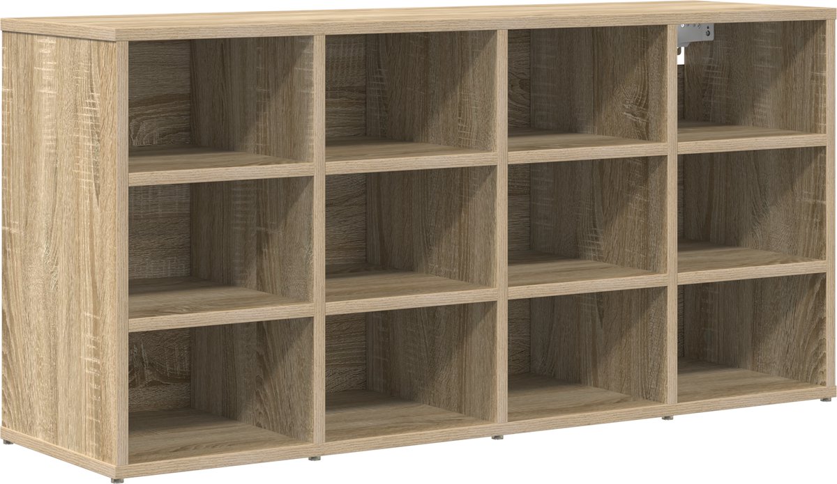 vidaXL - Schoenenkast - Sonoma - eiken - 103 - x - 30 - x - 51 - cm - Bewerkt - hout (8720286643020)