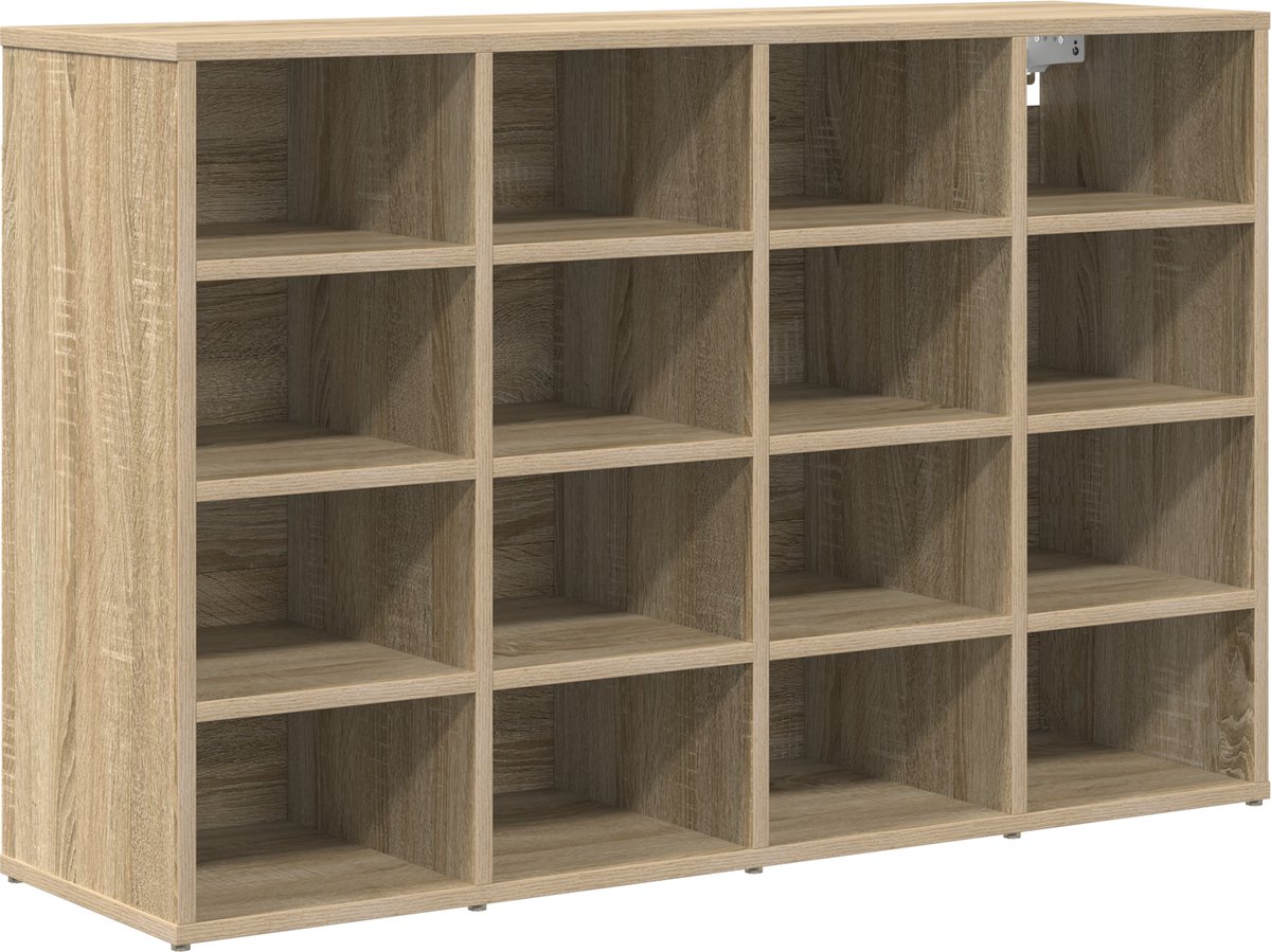 vidaXL - Schoenenkast - Sonoma - eiken - 103 - x - 30 - x - 67 - cm - Bewerkt - hout (8720286643297)