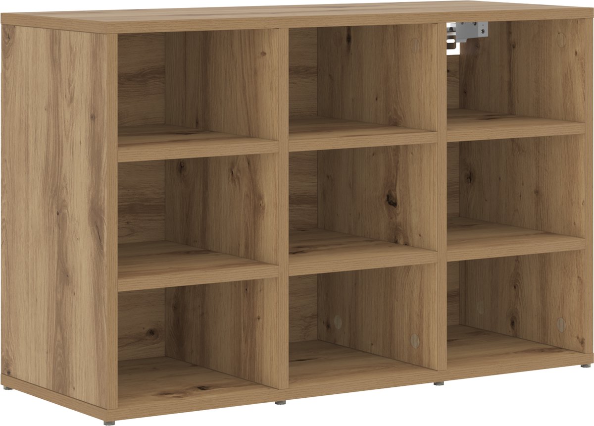 vidaXL - Schoenenkast - artisanaal - eikenkleurig - 77,5 - x - 30 - x - 51 - cm (8721288729385)