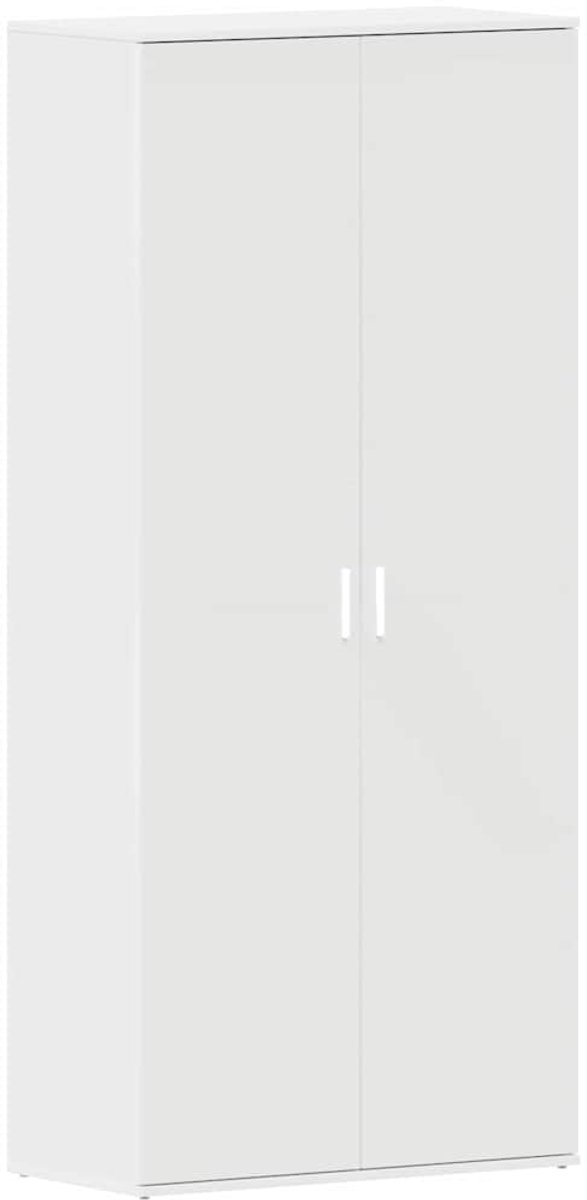 vidaXL - Schoenenkast - met - de - deur - Wit - 80 - x - 39 - x - 180 - cm - Bewerkt - hout (8721158860293)