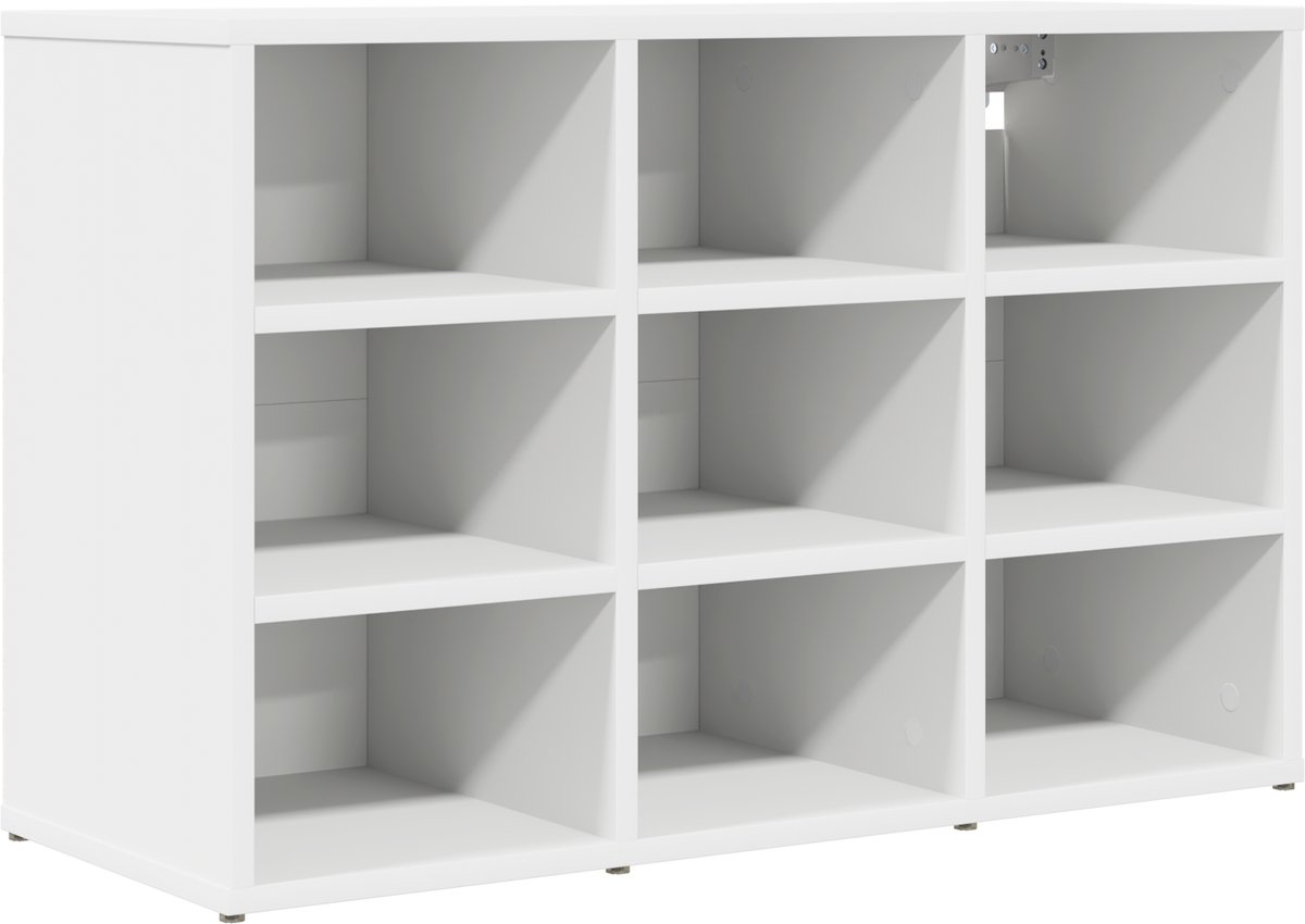 vidaXL - Schoenenkast - met - plank - Wit - 77,5 - x - 30 - x - 51 - cm - Bewerkt - hout (8720286642726)