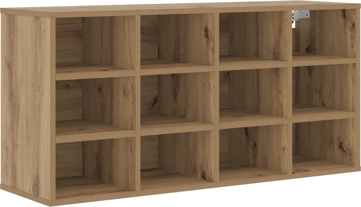 vidaXL - Schoenenkast - met - plank - artisanaal - eikenkleurig - 103 - x - 30 - x - 51 - cm (8721288729415)