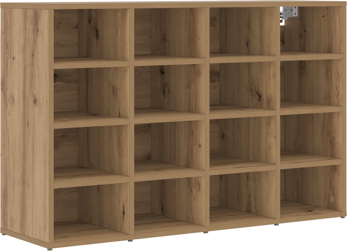 vidaXL - Schoenenkast - met - plank - artisanaal - eikenkleurig - 103 - x - 30 - x - 67 - cm (8721288729507)