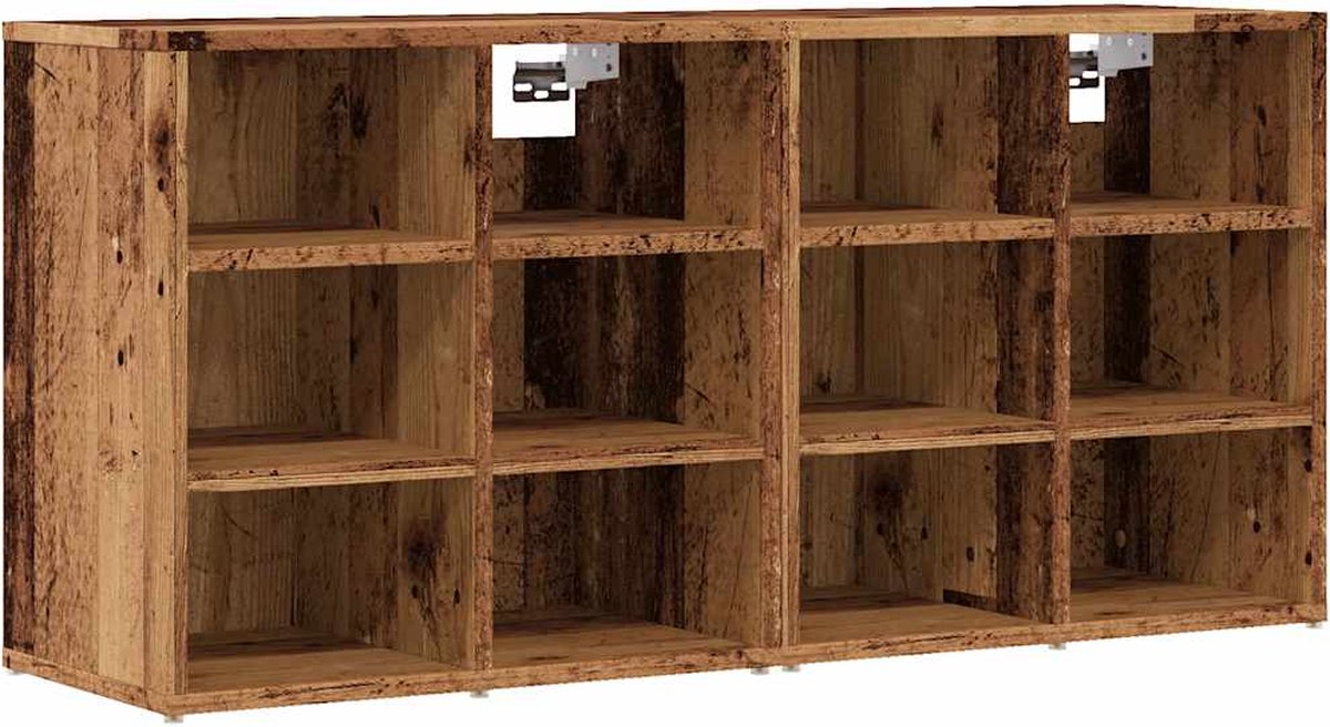 vidaXL - Schoenenkasten - 2 - st - 52x30x50 - cm - oud - houtkleurig (8721158443236)