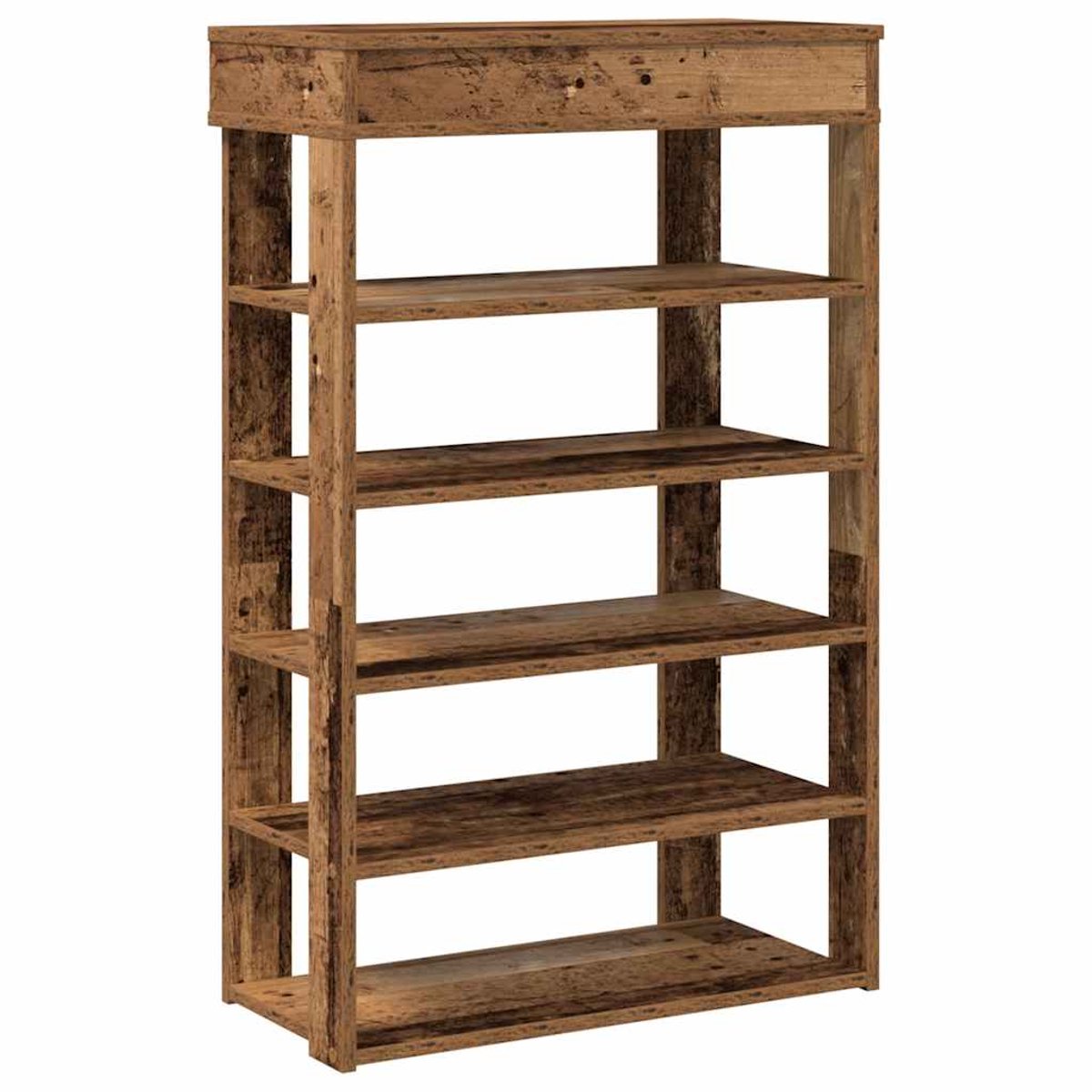 vidaXL - Schoenenrek - 60x30x98 - cm - bewerkt - hout - oud - houtkleurig (8721158649614)