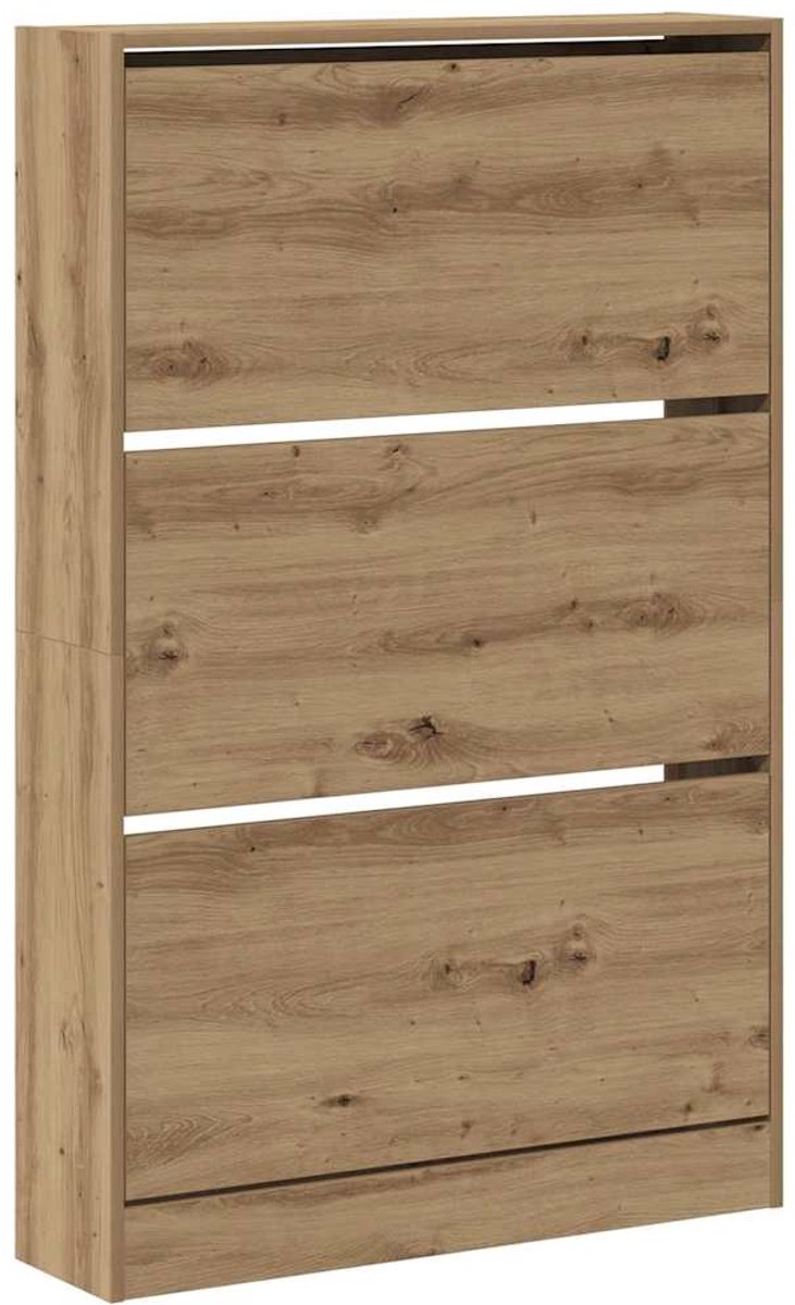vidaXL - Schoenkast - artisanaal - eikenkleurig - 80 - x - 21 - x - 125.5 - cm (8721158941657)