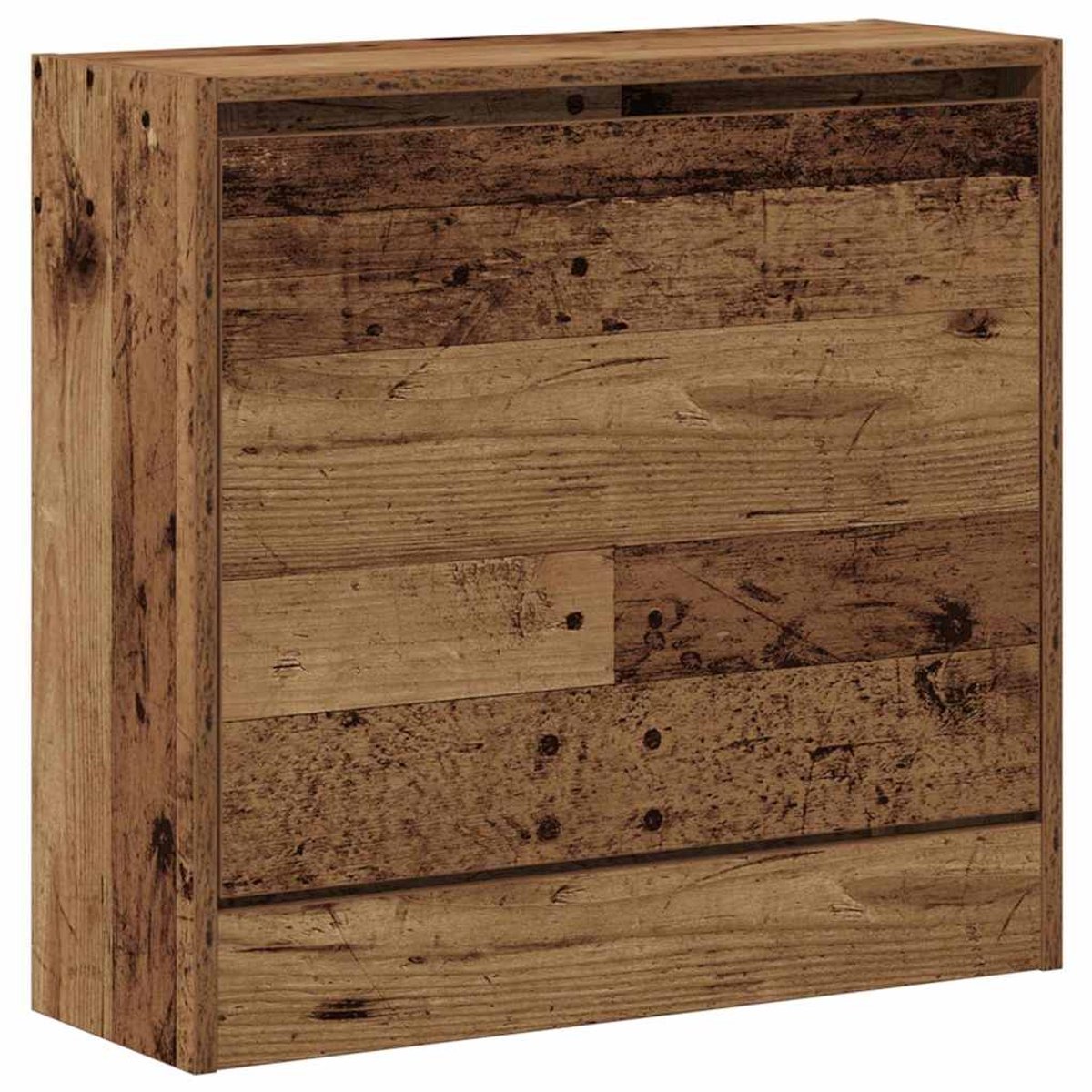 vidaXL - Schoenkast - met - opslag - Oud - Hout - 60 - x - 21 - x - 57 - cm - Bewerkt - hout (8721158941619)