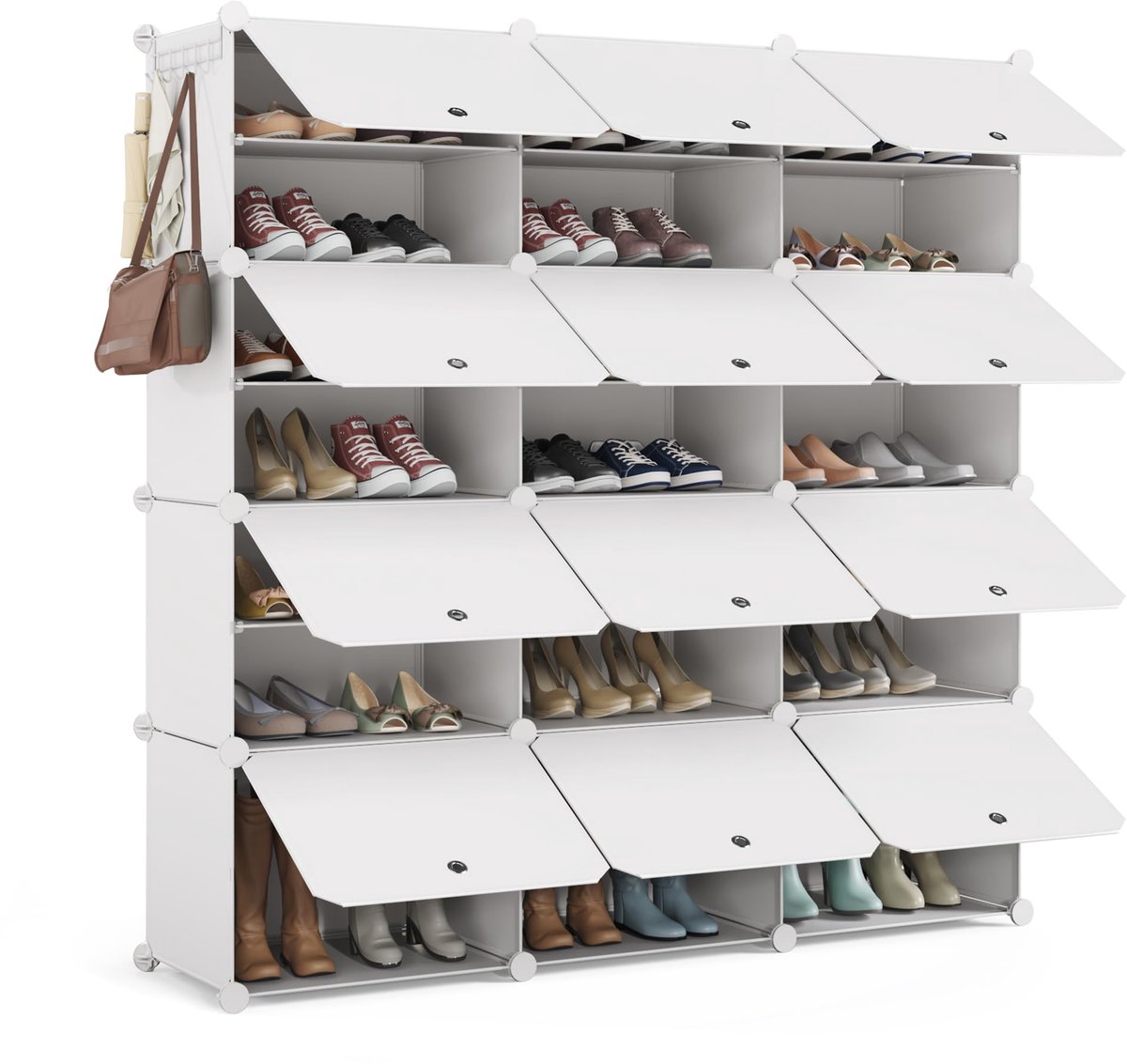 Azomor® Modulair en Ruimtebesparend Schoenenrek voor Maximaal 42 Paar Schoenen (8721417612144)