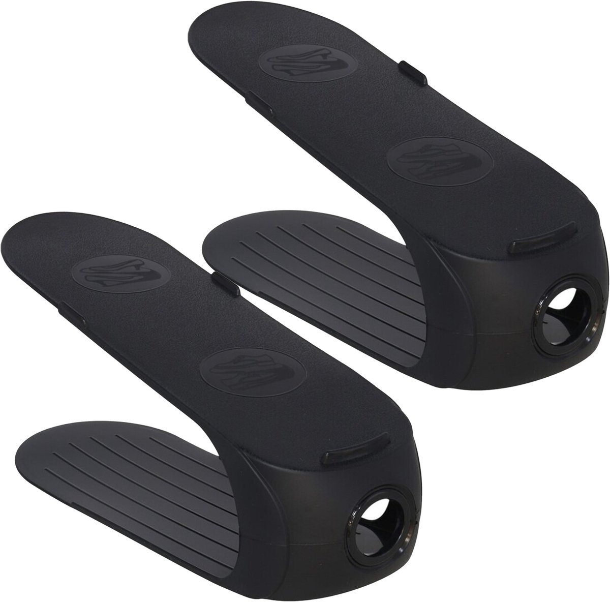 Gerimport Schoenenopbergers - 2x - voor schoenen - zwart - kunststof - ruimtebesparend - schoenenrek - 11 x 26 x 10 cm (8721131455546)