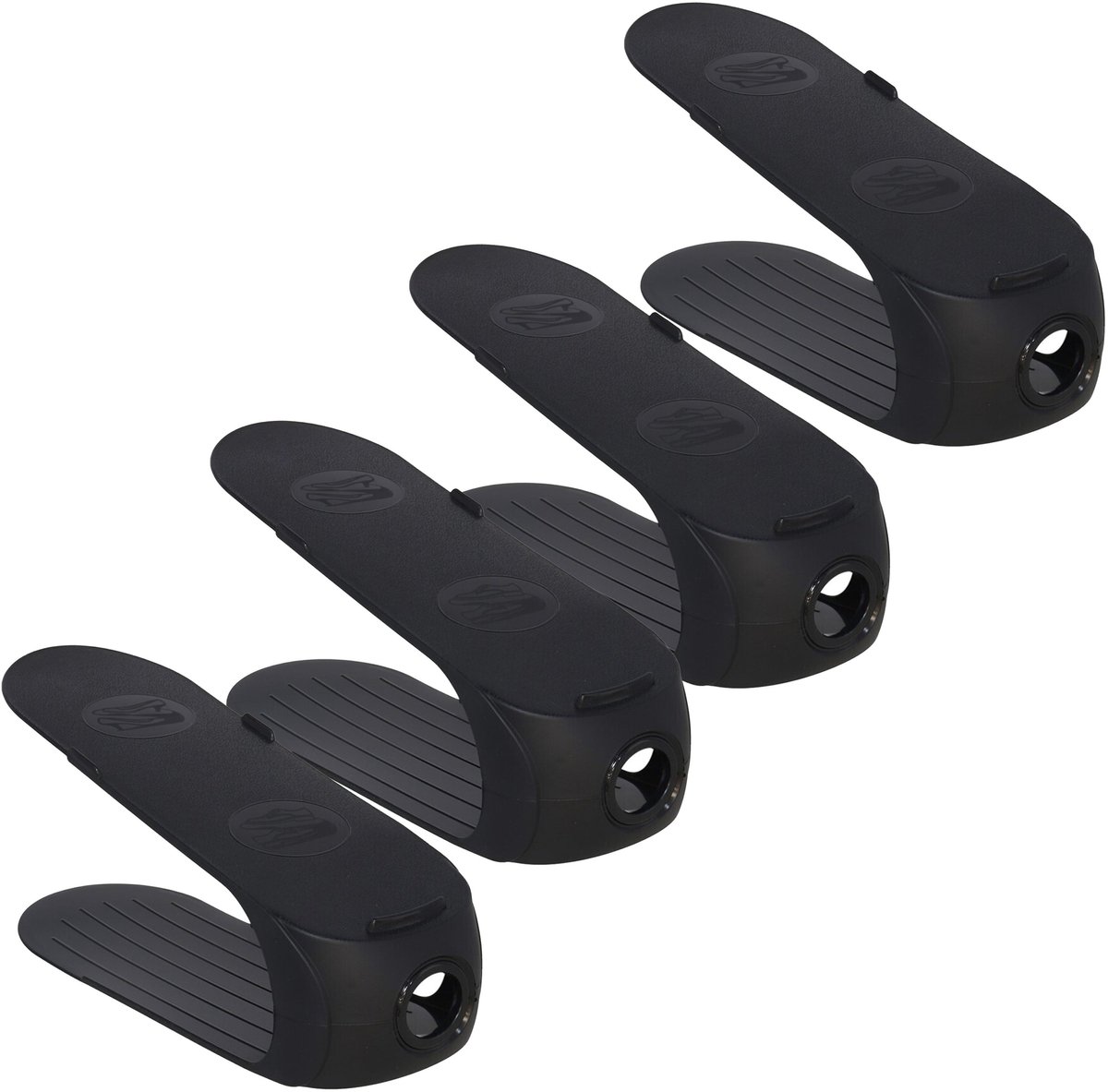 Gerimport Schoenenopbergers - 4x - voor schoenen - zwart - kunststof - ruimtebesparend - schoenenrek - 11 x 26 x 10 cm (8721131455553)