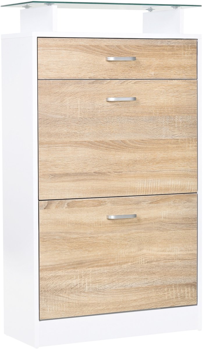 HOMCOM-Klapbare schoenenkast-Hout-60x24x105cm-Beige (3662970065983)