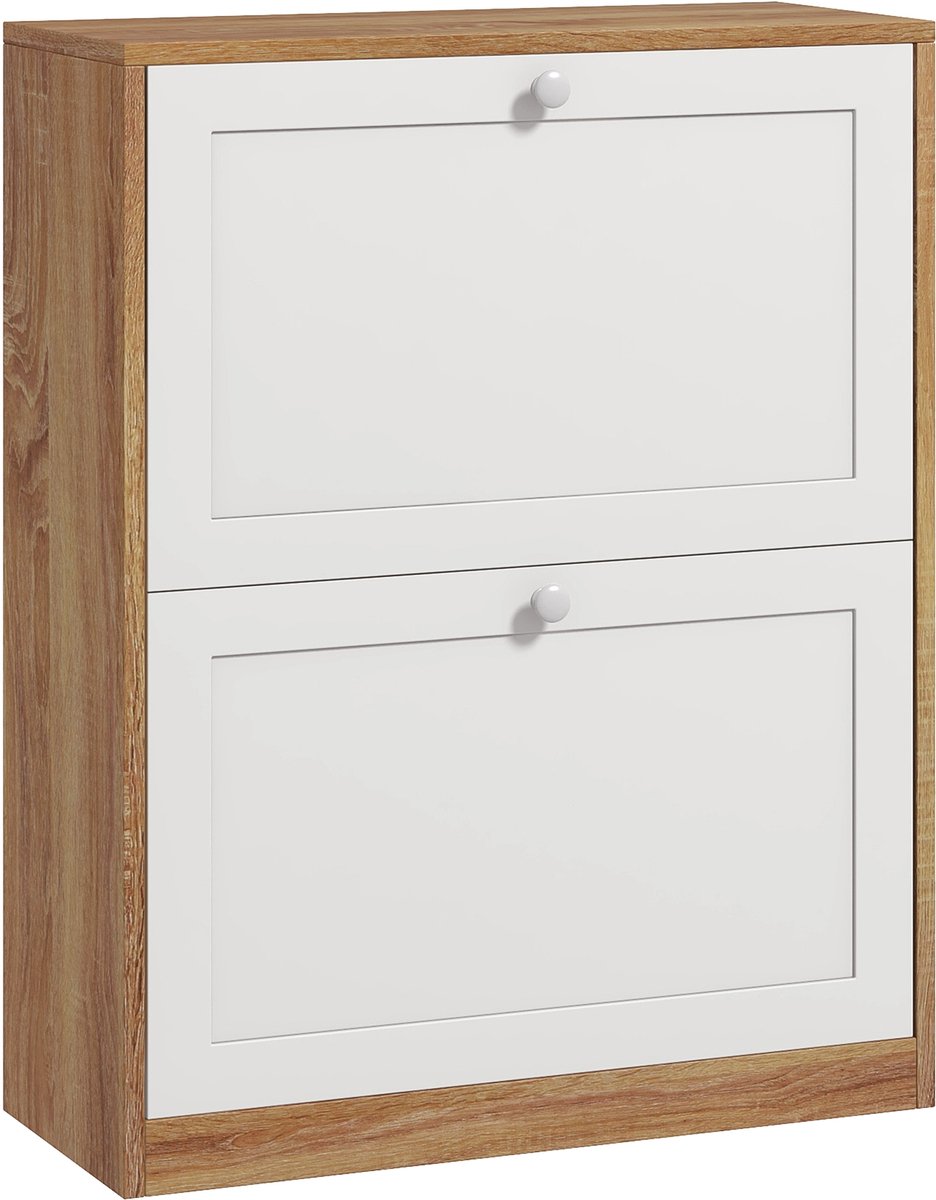 HOMCOM Klapbare schoenenkast - Spaanplaat - 60x24,5x75,5cm - Wit (3662970270967)