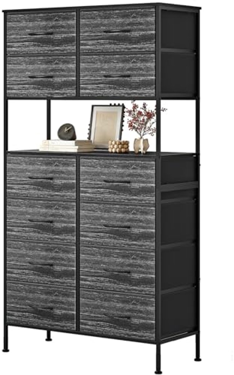 Hoge Ladekast met 12 Lades en Open Middenontwerp voor Stijlvolle Opberging (6154049885860)