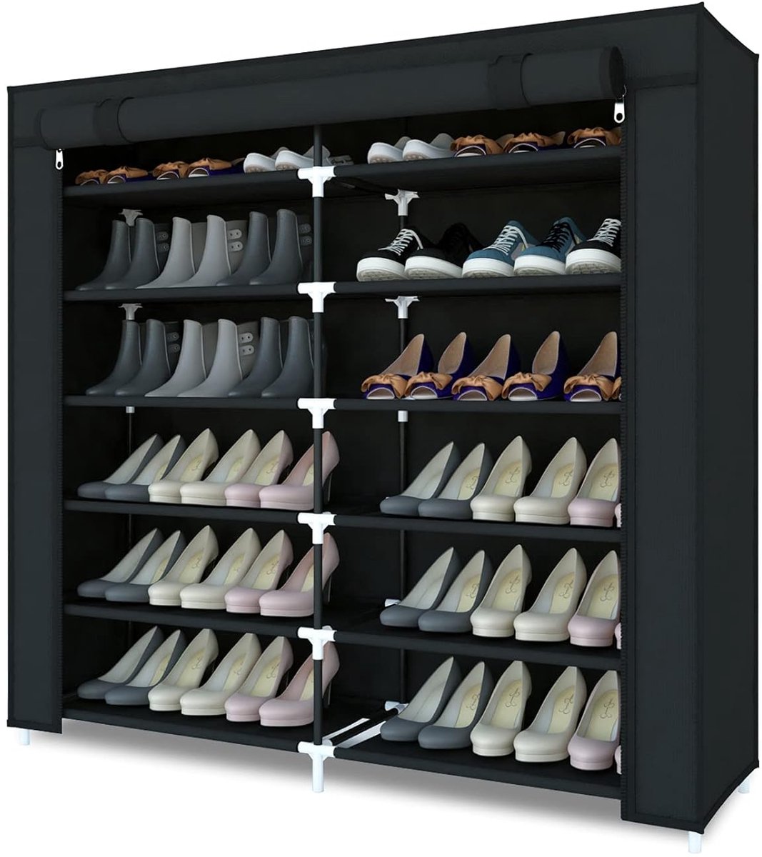 Hoge capaciteit schoenenkast - ruimtebesparend - 1 stuk - canvas - 110cm x 115cm x 30cm (9508357988244)