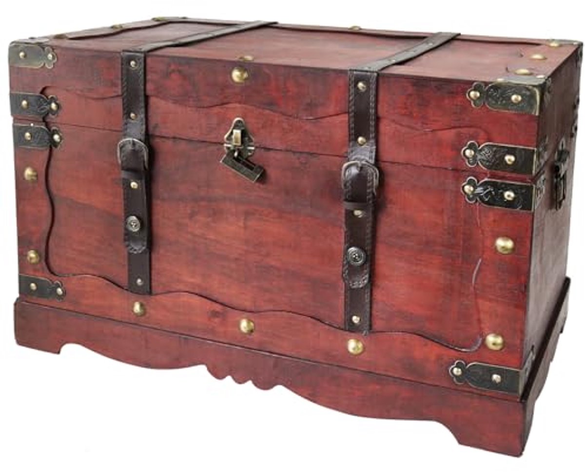 Houten Schatkist met Slot - 60 x 35 x 38 cm - Vintage Look (6153954186130)