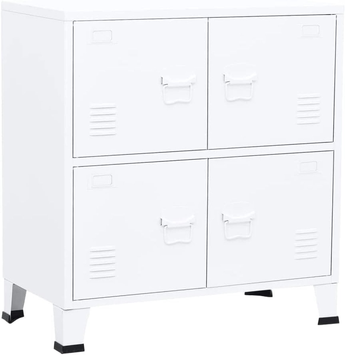 Industriële Opbergkast 75x40x80 cm - Hoge Kast en Archiefoplossing in Wit Staal (6154444692681)