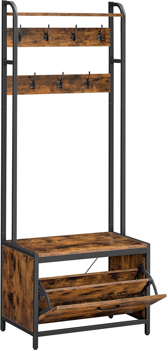 Kapstok - Met schoenenkast vintage bruin -zwart (6150716231213)