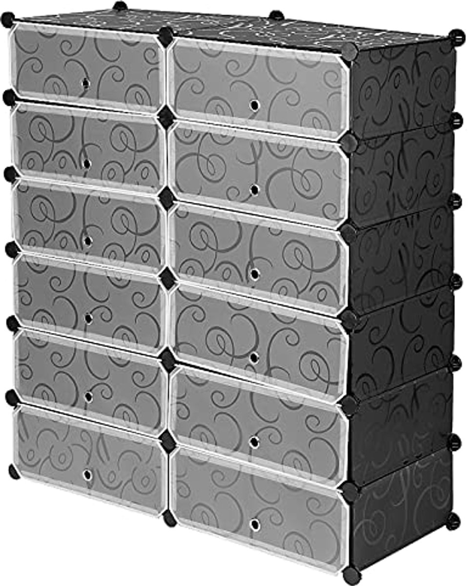 Kledingkast en boekenkast systeem met 12 kubussen - Eenvoudige montage voor woonkamer, kantoor, en meer (6153938377394)