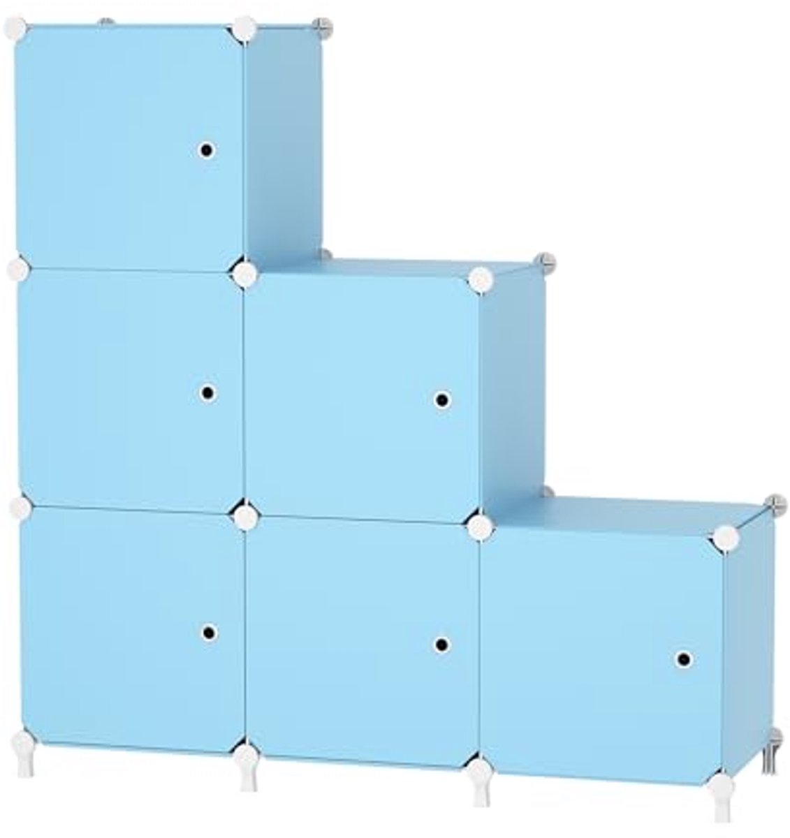 Kubusopbergunit met Deuren voor 6 Kubussen - Ruimtebesparende Opbergoplossingen voor Slaapkamer en Woonkamer (6153937027016)