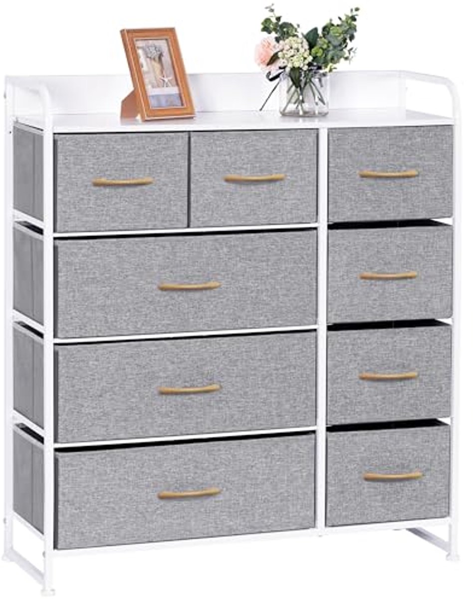 Ladekast met 9 lades voor slaapkamer, kantoor of hal - Opbergmodule voor kleding en meer (6153944064073)