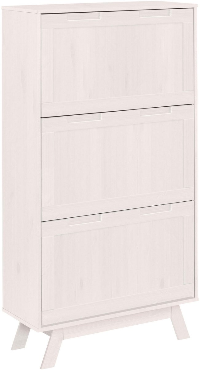 Ohio|Schoenenkast met 3 kleppen in grenen wit (5711950070047)