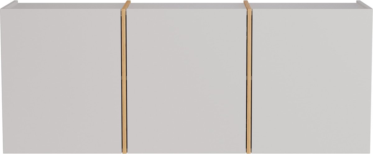 Opbergkast Aniek Eiken - Kasjmier - Breedte 138 cm - Hoogte 55 cm - Diepte 29 cm - Met lades - Met planken - Met openslaande deuren (6152838975969)