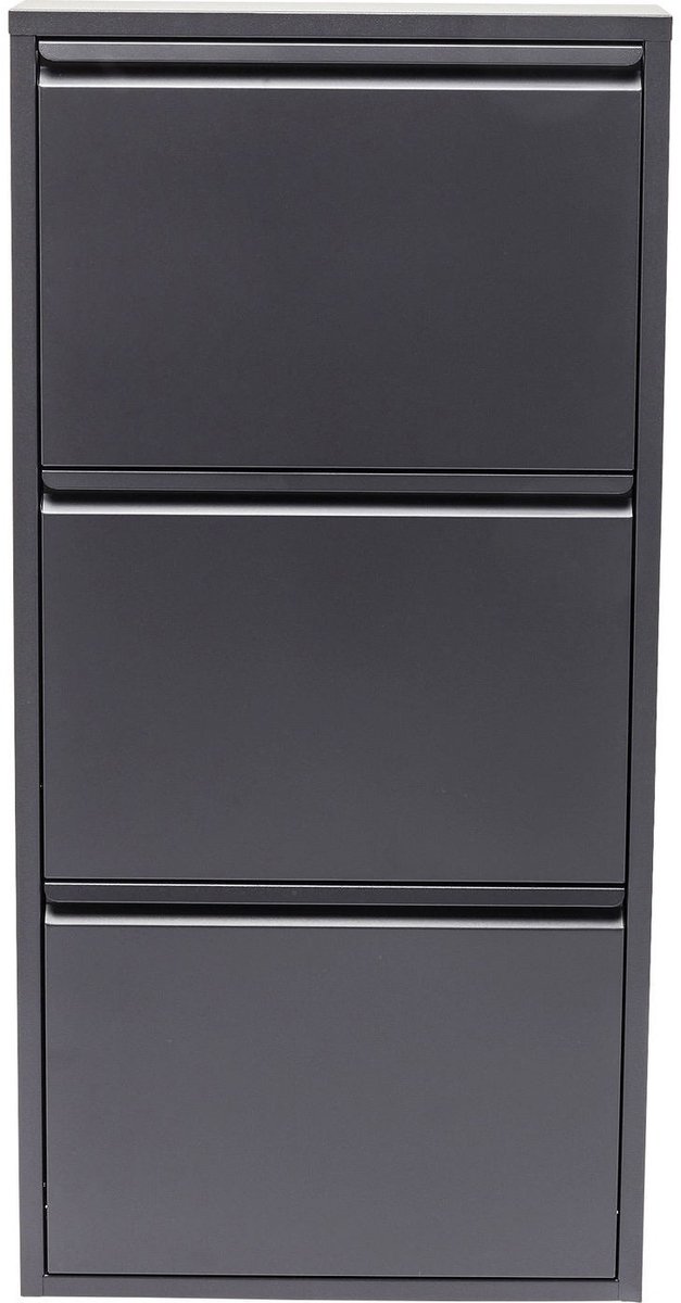 Schoenenkast Caruso antraciet 3 laden Kare Design (4025621825654)