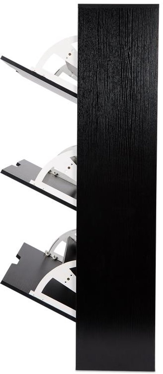 Schoenenkast Zwart - 3-Laags Opbergsysteem - Compact & Modern (8720577534600)