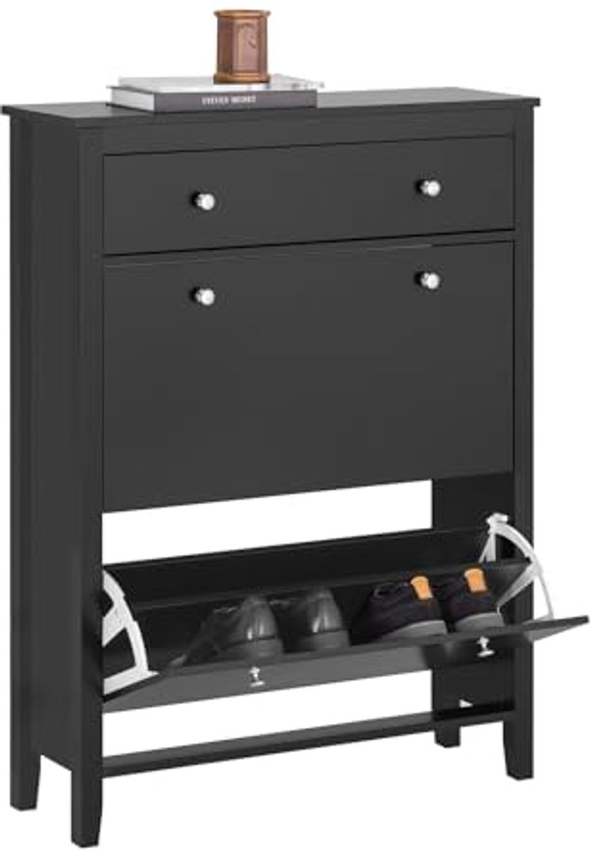 Schoenenkast met 2 Deurtjes en Grote Laag - Modern en Ruimtebesparend Ontwerp - 80x25x108cm (6154046897866)