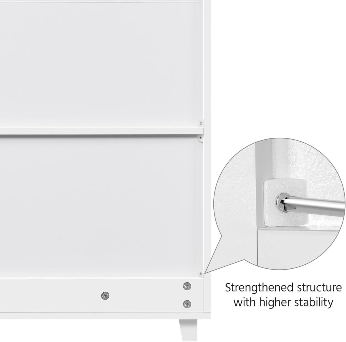 Schoenenkast met lade, verstelbare planken en lamellendeur, schoenenrek, schoenenopbergruimte, wit (5487571699805)