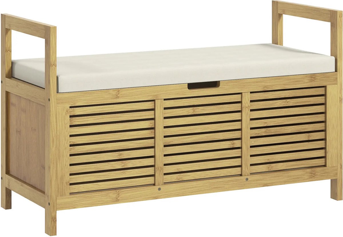 Schoenenrek - Opbergbank - Schoenenbank - Schoenenkast - Bamboe - 100x40x60 cm (8720955365901)