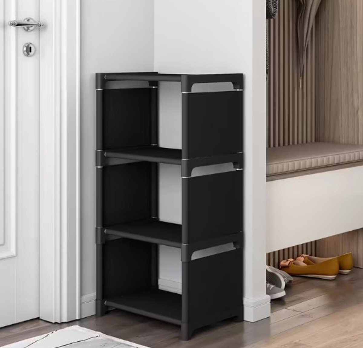 Schoenenrek - opbergrek - 4 lagen - ruimtebesparend - ideaal voor studentenkamers - caravans (6154411470403)