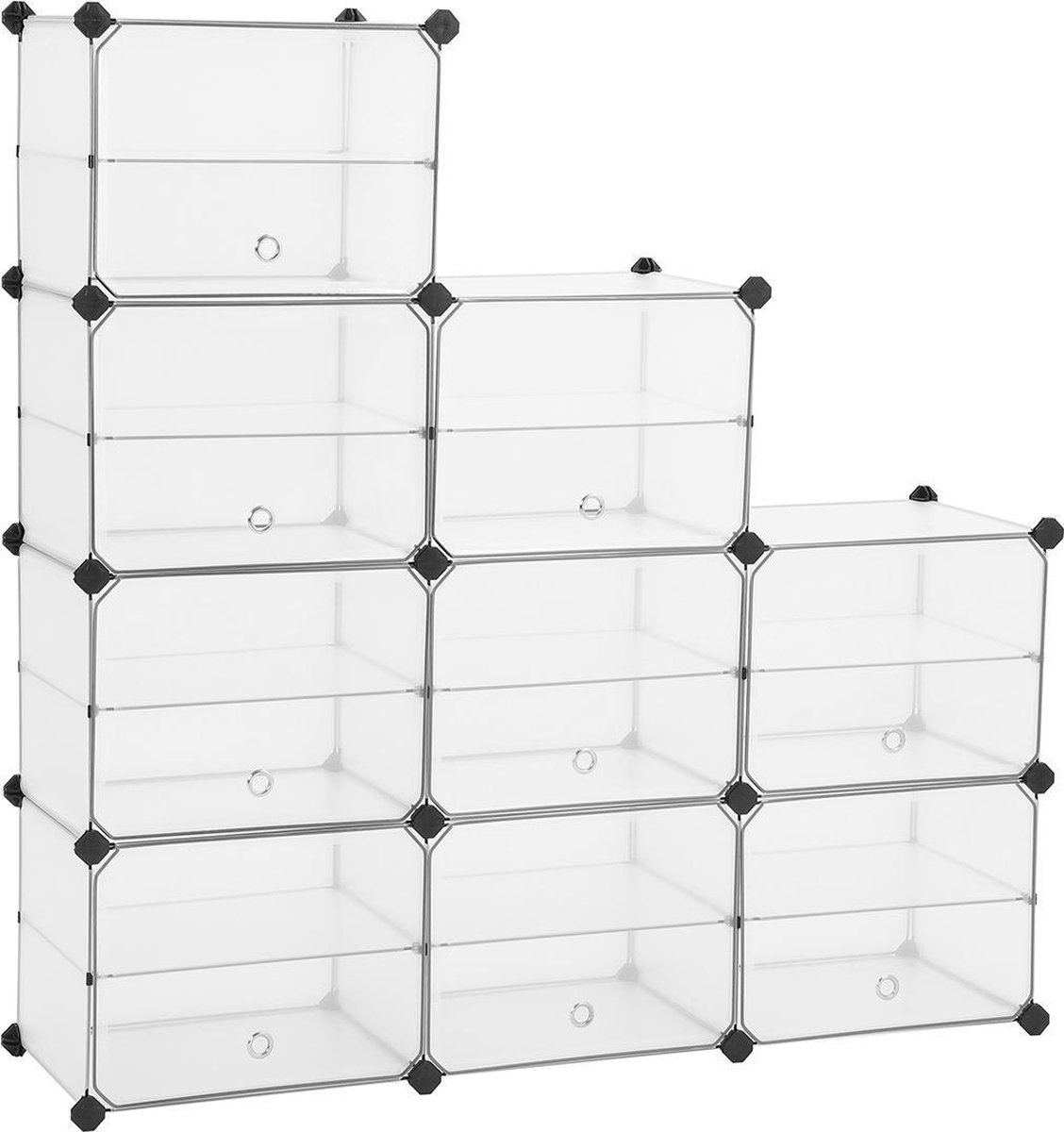 Segenn's Edmond Schoenenrek - kubusplank met deur - Schoenenplank - Inclusief rubberen hamer - Wit (9506943138875)