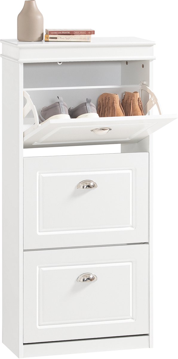 SoBuy FSR94-W Schoenenkast - Witte Gangkast van Houtcomposiet (4251388615621)