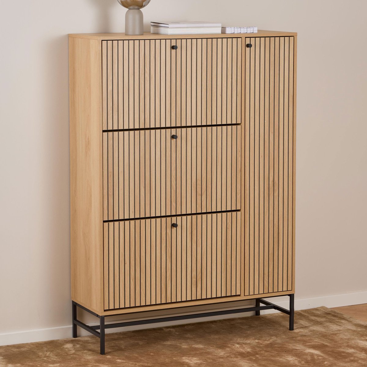 Sohome Schoenenkast Dashon Eikenlook, 140 x 99cm - Naturel (9504514758491)