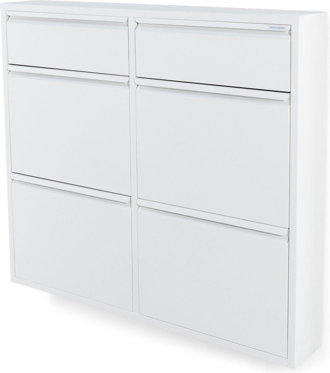 Spinder Design schoenenkast Billy 6 - Wit - 8 paar schoenen - Staal (8712077111566)