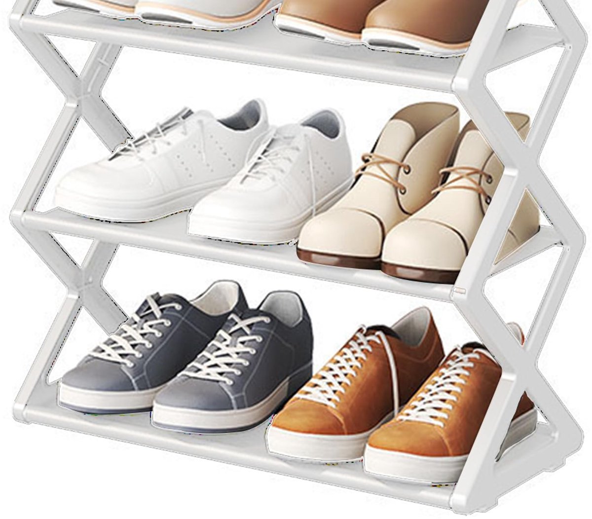 Unyqoos® Ruimtebesparend en verstelbaar schoenenrek voor hal of kastopslag (8721323332471)