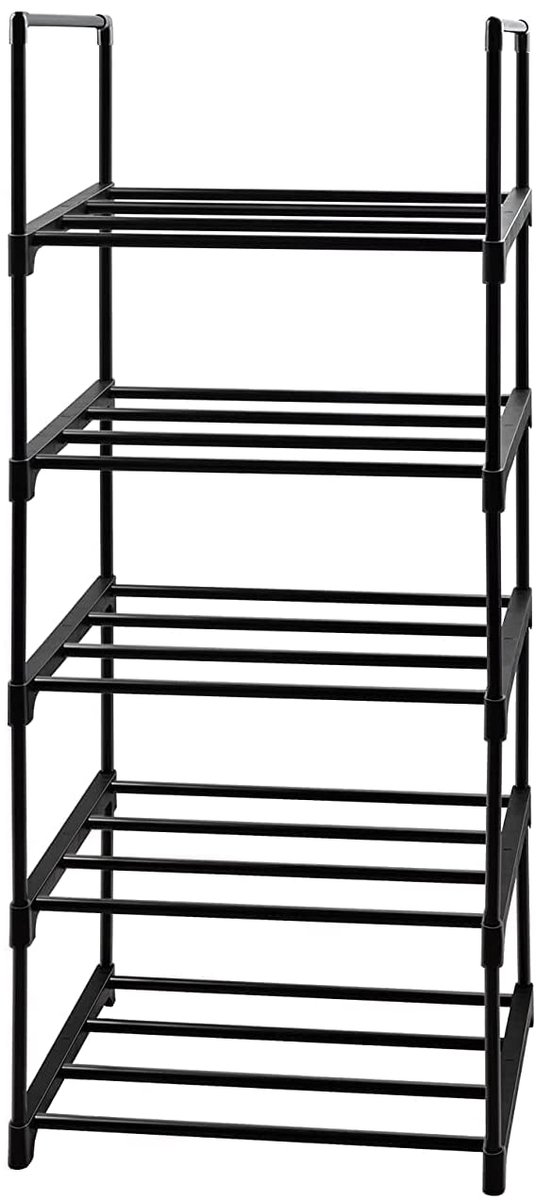 Unyqoos® Ruimtebesparend metalen schoenenrek met vijf niveaus voor diverse ruimtes (8721323123628)