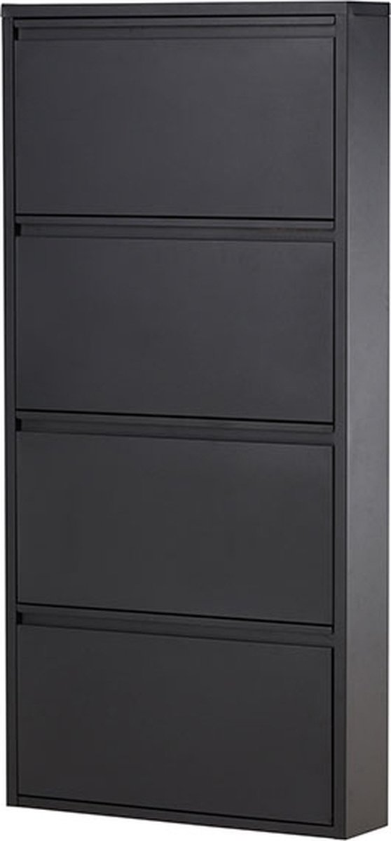 Ushuaia schoenenkast metaal 4 kleppen zwart. (7340220809384)