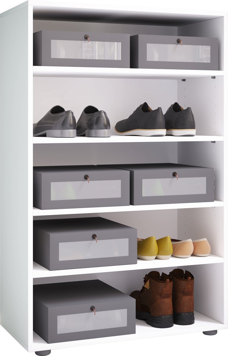 VCM XXL houten grote schoenenkast schoenenrek grote laarzen halmeubel Lona 5 vakken XXL houten grote schoenenkast schoenenrek grote laarzen halmeubel Lona 5 vakken (4051814413872)