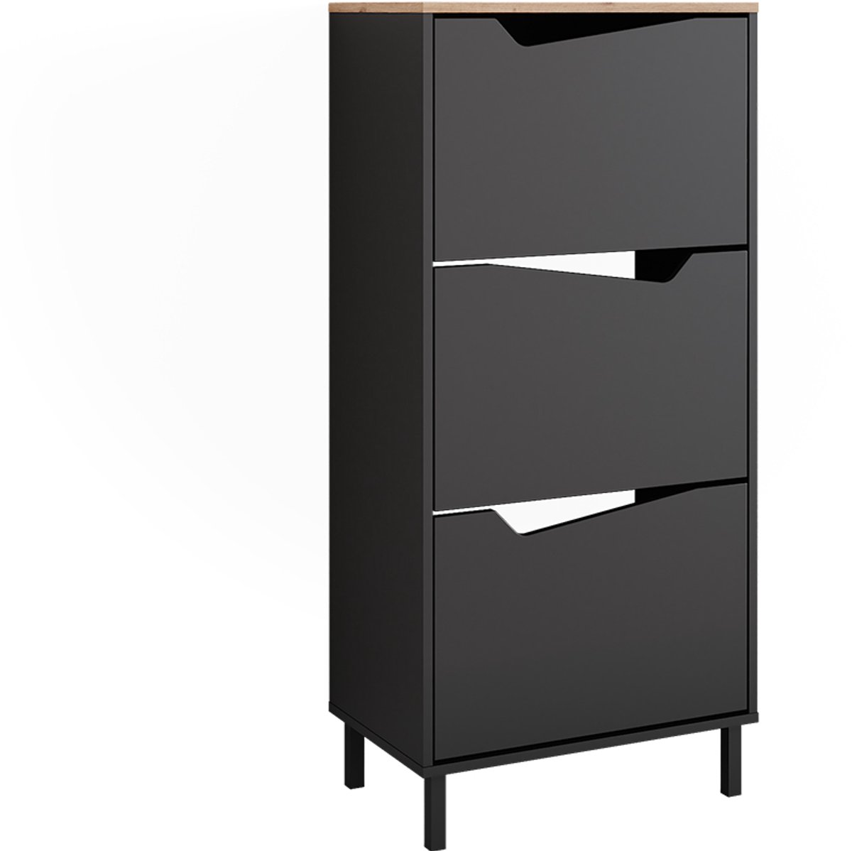 Vicco Marelle Schoenklaprek - 60 x 129.5 cm met 3 compartimenten Antraciet/Artisan (4066731526611)