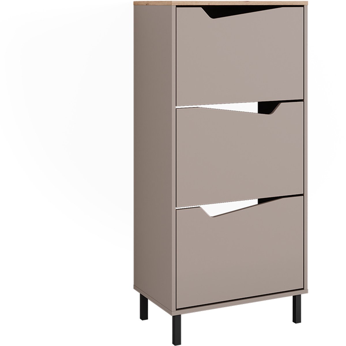 Vicco Marelle Schoenklaprek - 60 x 129.5 cm met 3 compartimenten Grijs/Artisan (4066731526628)