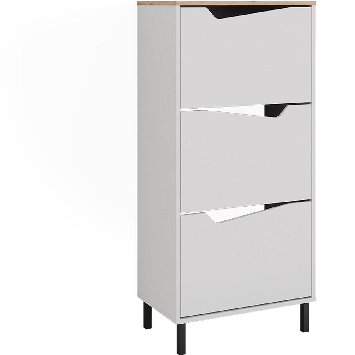 Vicco Marelle Schoenklaprek - 60 x 129.5 cm met 3 compartimenten Wit/Kunstnijverheid (4066731526604)