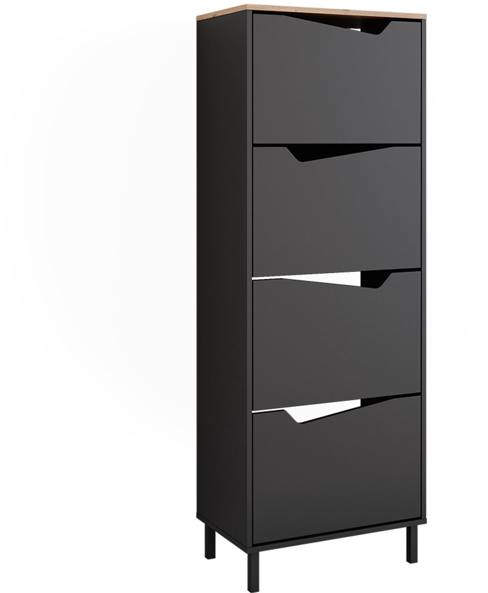 Vicco Marelle Schoenklaprek - 60 x 167.4 cm met 4 compartimenten Antraciet/Artisan (4066731526659)