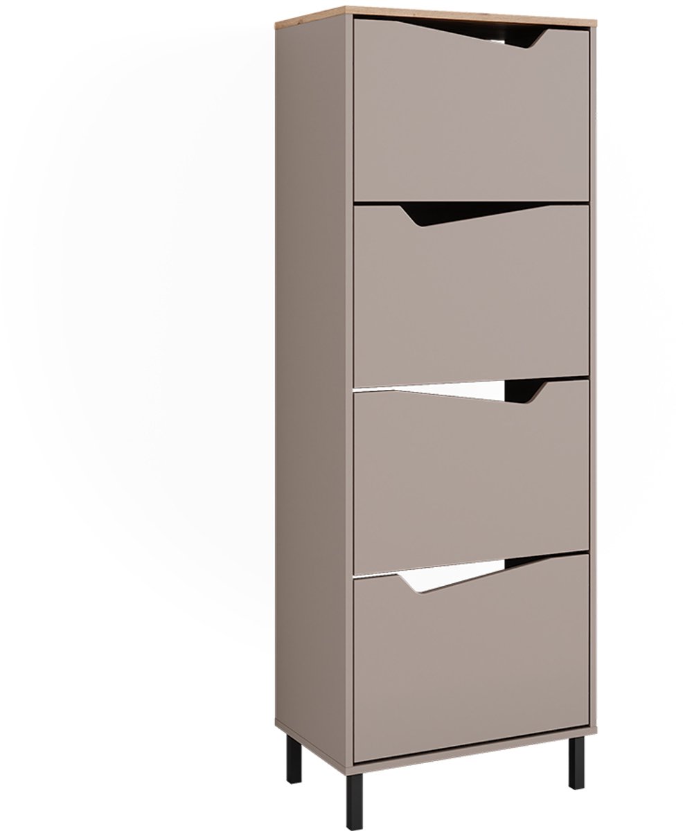 Vicco Marelle Schoenklaprek - 60 x 167.4 cm met 4 compartimenten Grijs/Artisan (4066731526666)