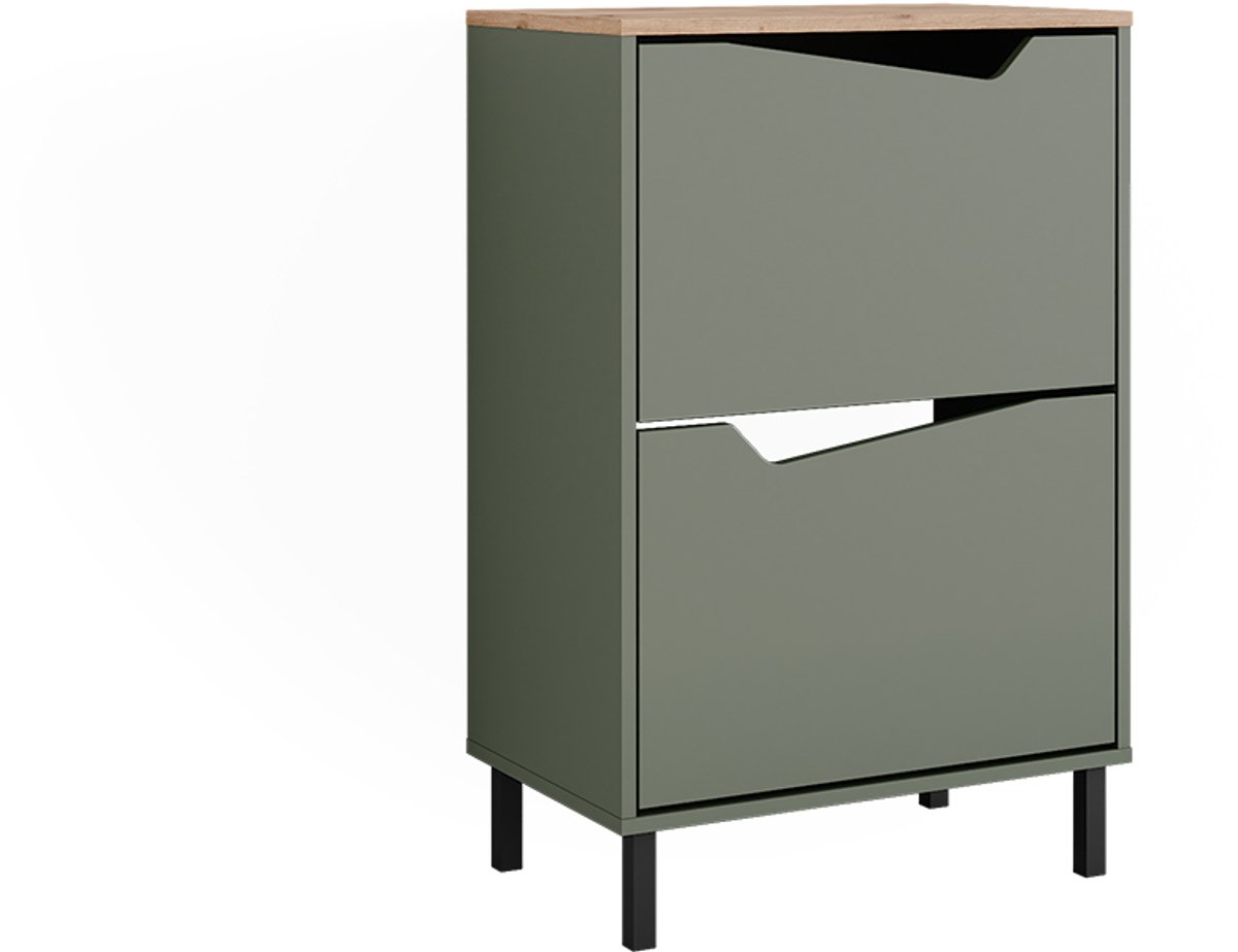 Vicco Marelle Schoenklaprek - 60 x 91.6 cm met 2 compartimenten Groen/Kunstzinnig (4066731526710)