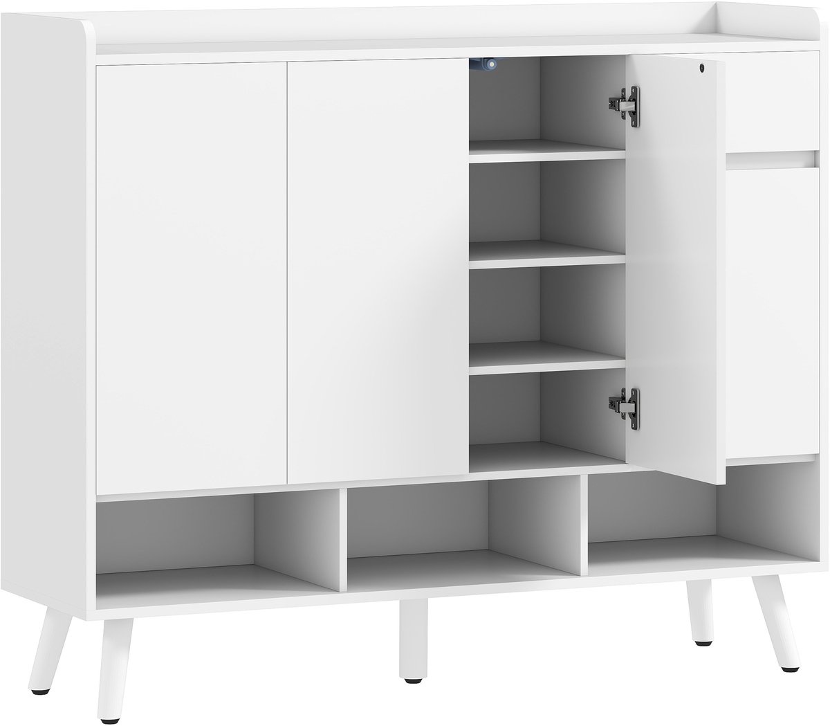 XXL Schoenenkast met 3 deuren - verstelbare planken - Wit (6013930032090)