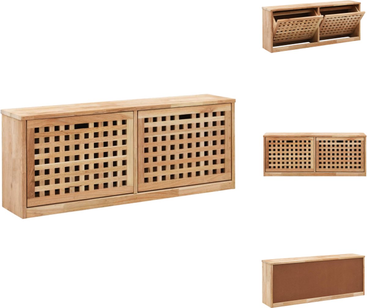 vidaXL Schoenenbank - Schoenenbanken - Opbergbank - Opbergbanken - Schoenenopbergbank 94x20x38 cm massief walnotenhout (8721031227144)